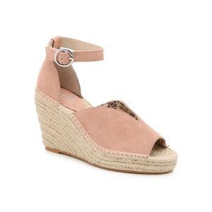 Women’s Seychelles Pink Suede Wedge Espadrille Sandal shoes Size 7.5 Peep Toe.